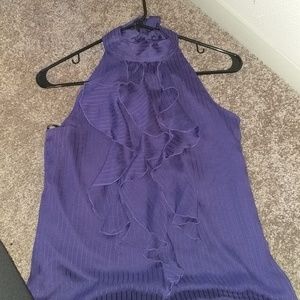 Purple ruffle blouse